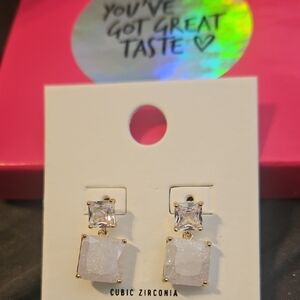 Elegant Gold and Silver Cubic Zirconia Earrings